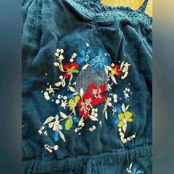 Abercrombie & Fitch Vintage Embroidered Romper Crochet RN75604 AMF 143154 Small - Picture 3 of 9